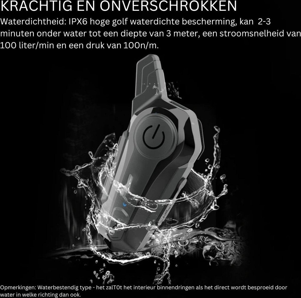 Intercom Motorhelm - Motor Communicatie Handsfree - Motorhelm Headset Waterdicht Bluetooth Draadloos - Zwart/Harde Microfoon/1 Stuk