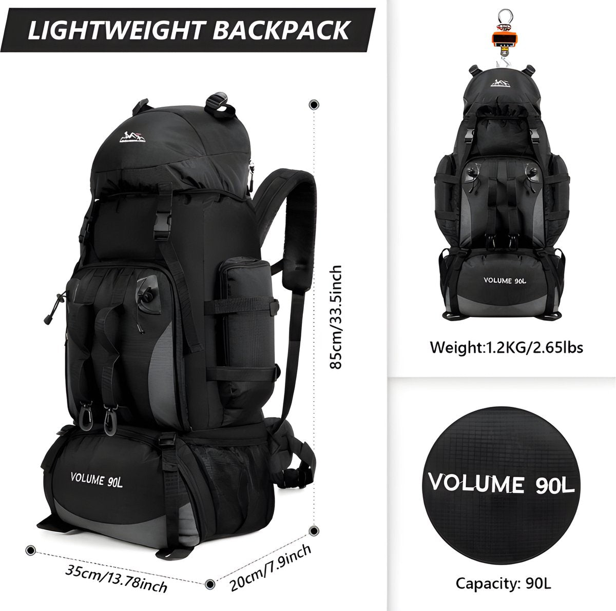 E-Shop4u® - 90L - Backpacks - Rugzak - Waterdicht - Wandelen - Kamperen - Rugzak - Regenhoes - 90 Liter - Outdoor - Klimmen - Trekking - Rood - Backpack Organizer