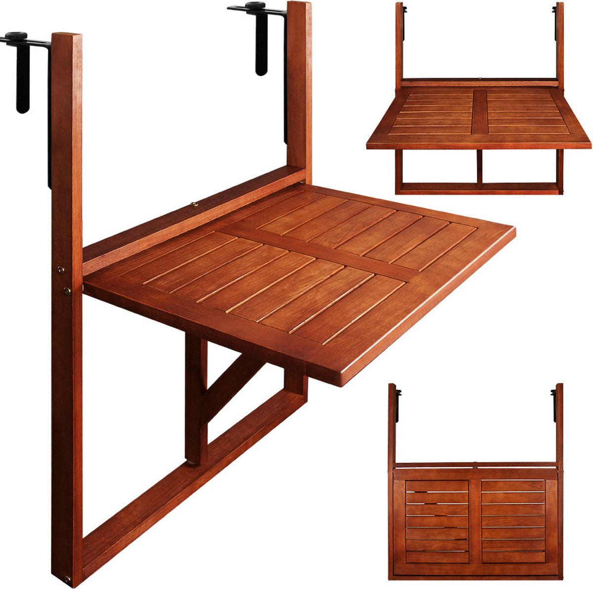 Casaria Balkontafel - FSCÂ®-Gecertificeerd Acaciahout Hangend â€“ Bruin