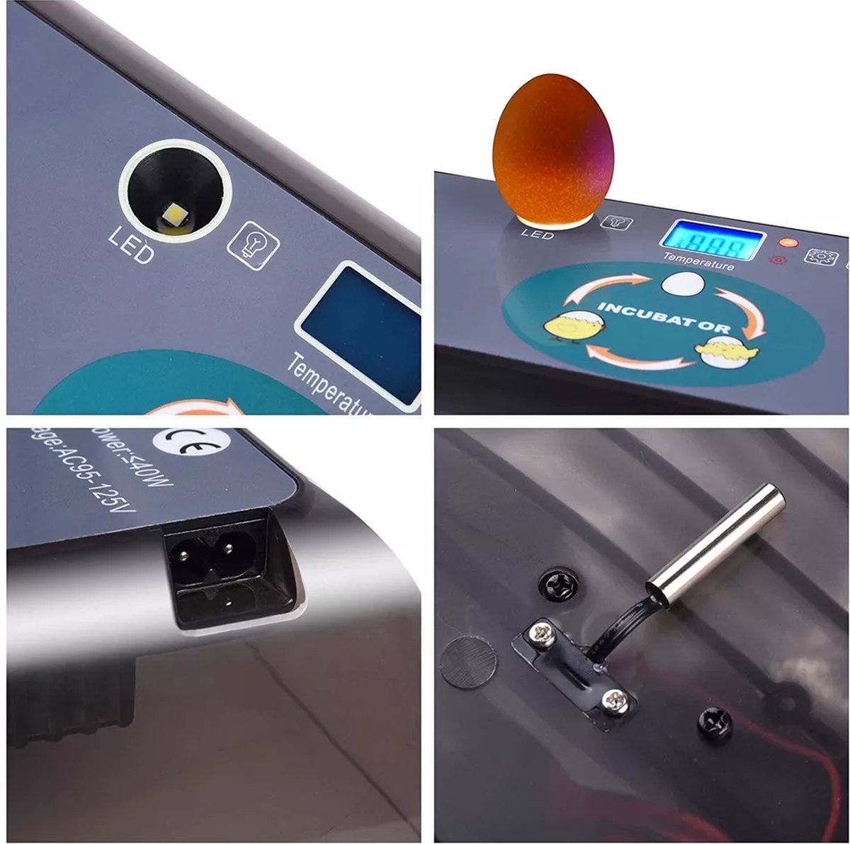 Complete hatching package - 12-egg incubator - including chick starter kit - feeder - hygrometer - Comfort heat plate 25 x 25 cm - chick feed 500 gr