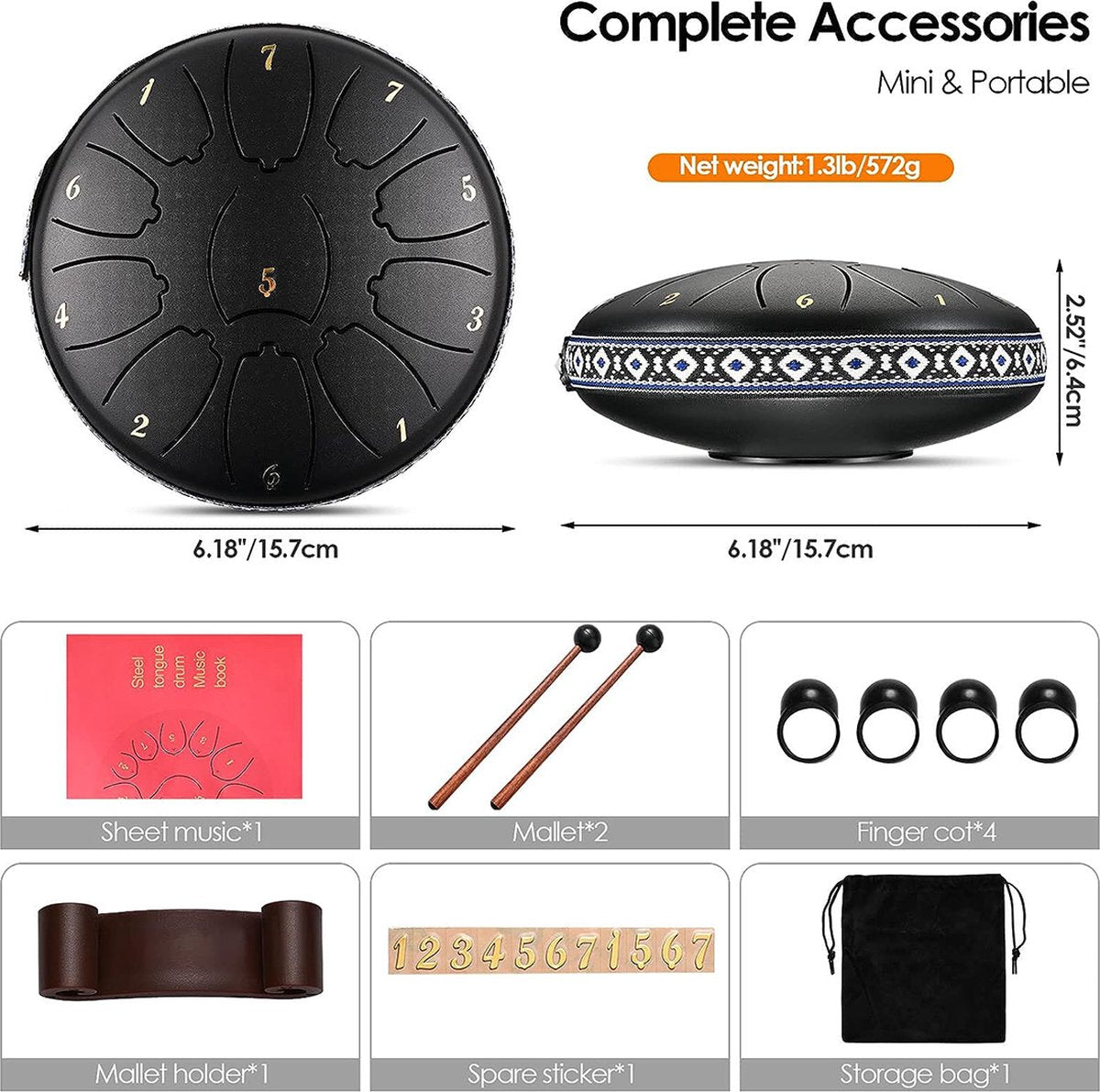 Tongue Drum - Handpan - Tongue Drum 11 Tonen - Muziekinstrumenten - Tongtrommel - Handpan drum