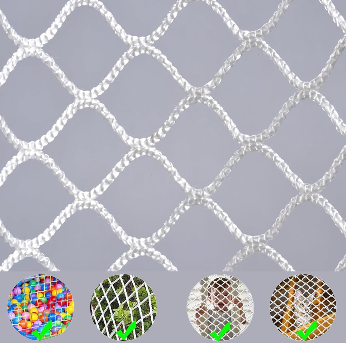 Kattennet voor balkon met valbeveiliging, veiligheidsnet, raambescherming en veelzijdig klimnet