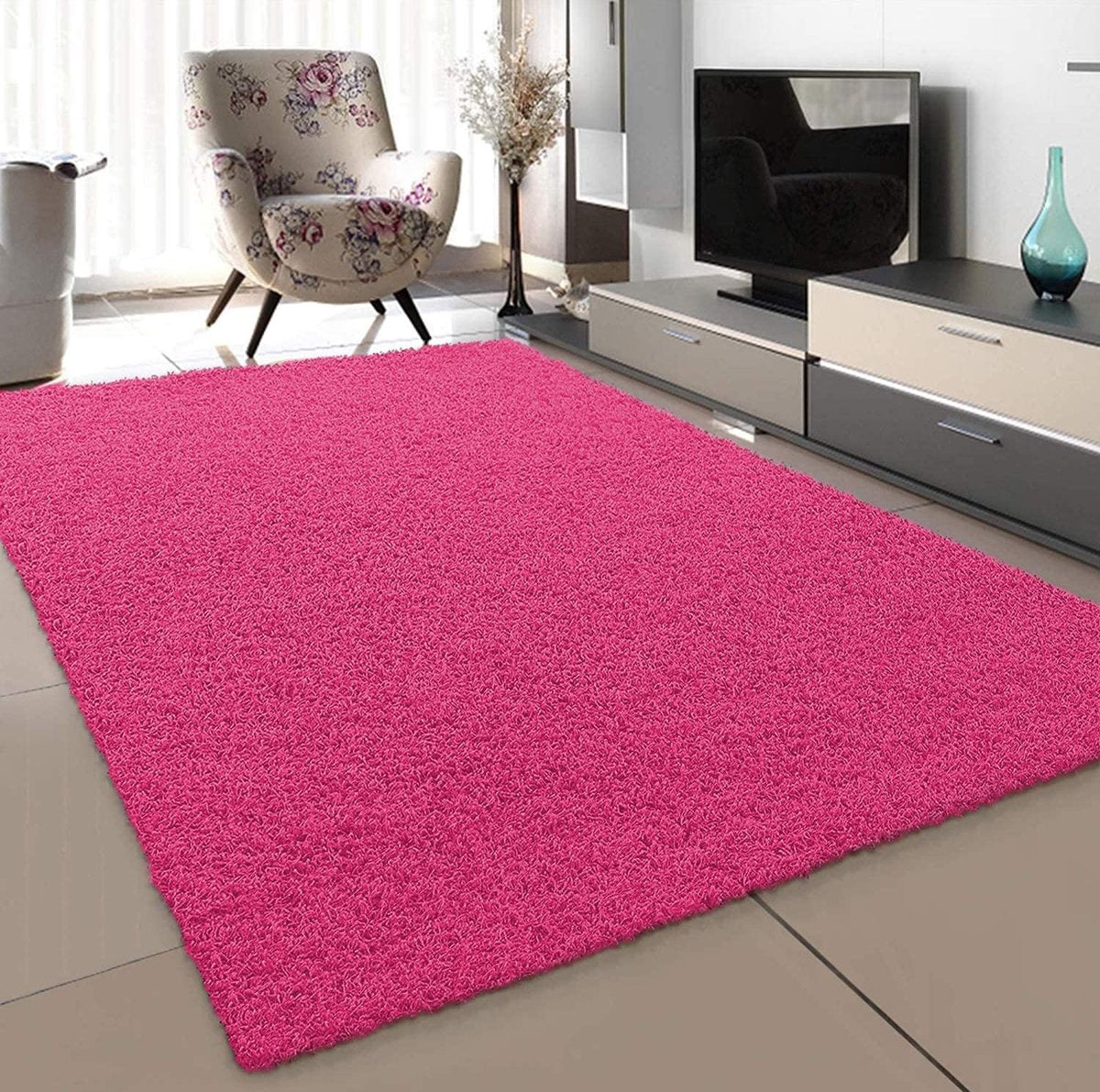 Loca Shaggy Vloerkleed Roze - 160x230 CM - Hoogpolig Vloerkleed - Tapijt voor Woonkamer, Slaapkamer