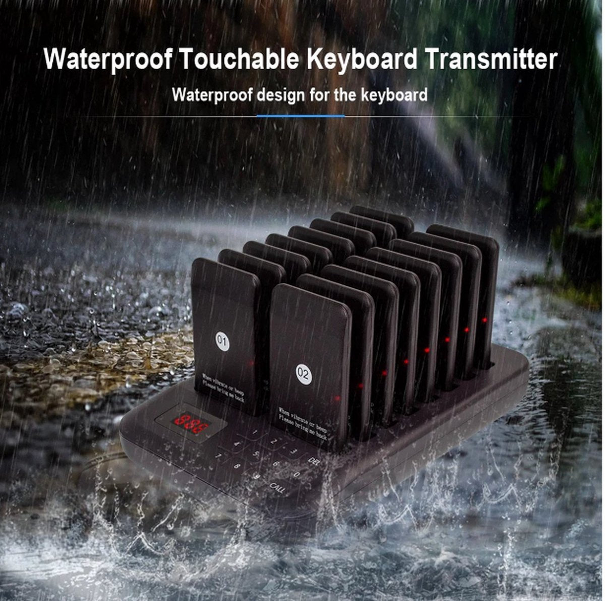 Oproepsysteem horeca - 16 STUKS - 800m - Oproeppieper - Restaurant Pager - Draadloze Oproepbuzzer