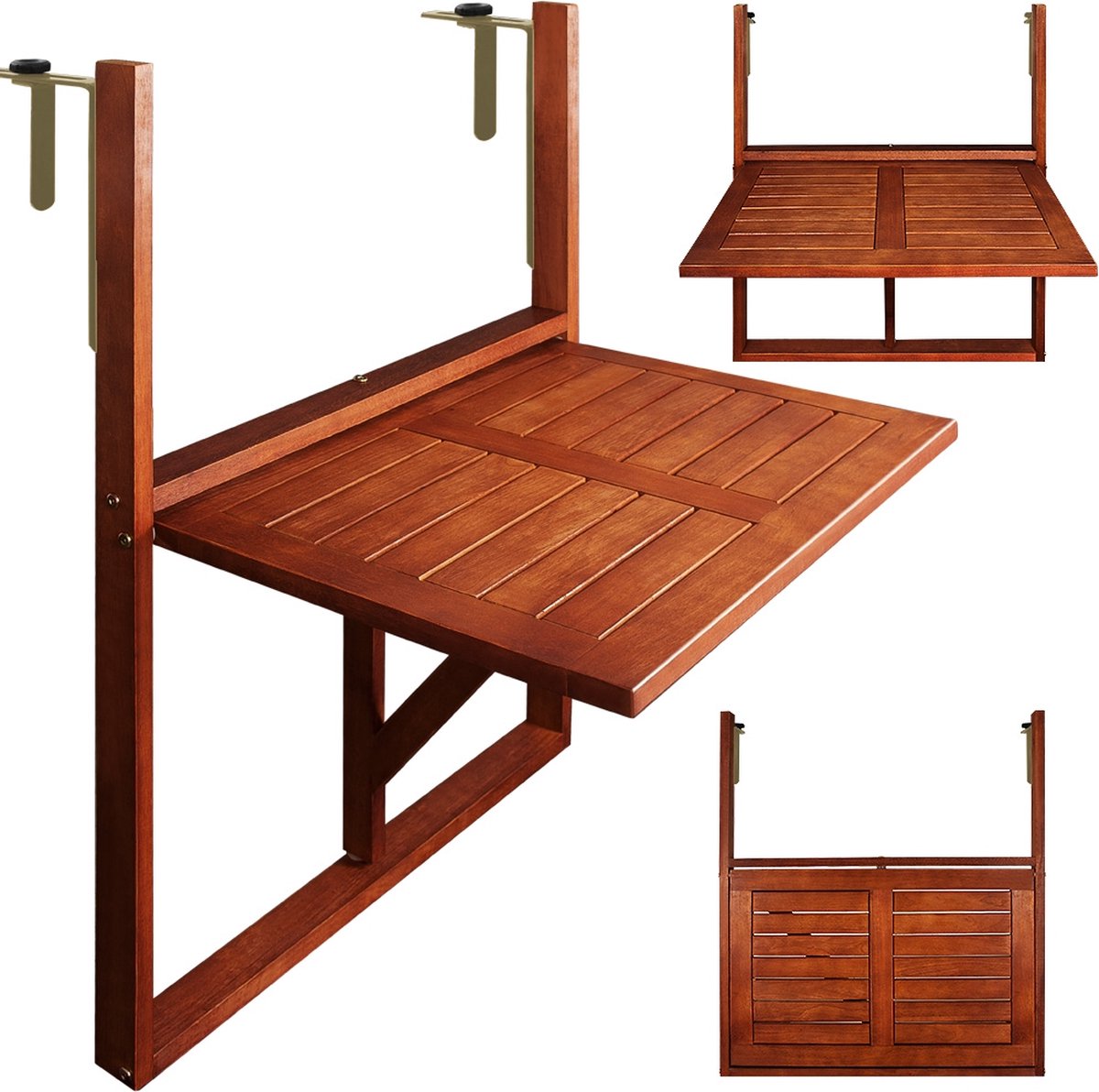 Casaria Balkontafel - FSCÂ®-Gecertificeerd Acaciahout Hangend â€“ Bruin
