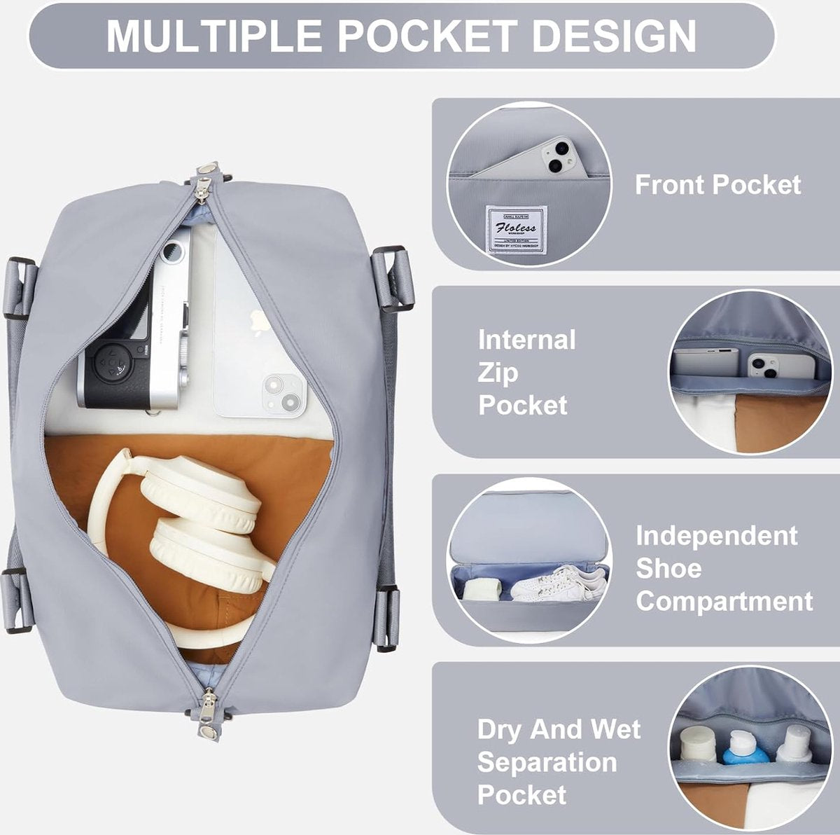 Handbagage, 40 x 20 x 25 cm, handbagage, tas voor vliegtuig, reistas, uitbreidbare handbagagetas, 45 x 36 x 20 cm, voor Easyjet Cabin bag, sporttas, overnight weekendtas, trainingstas,