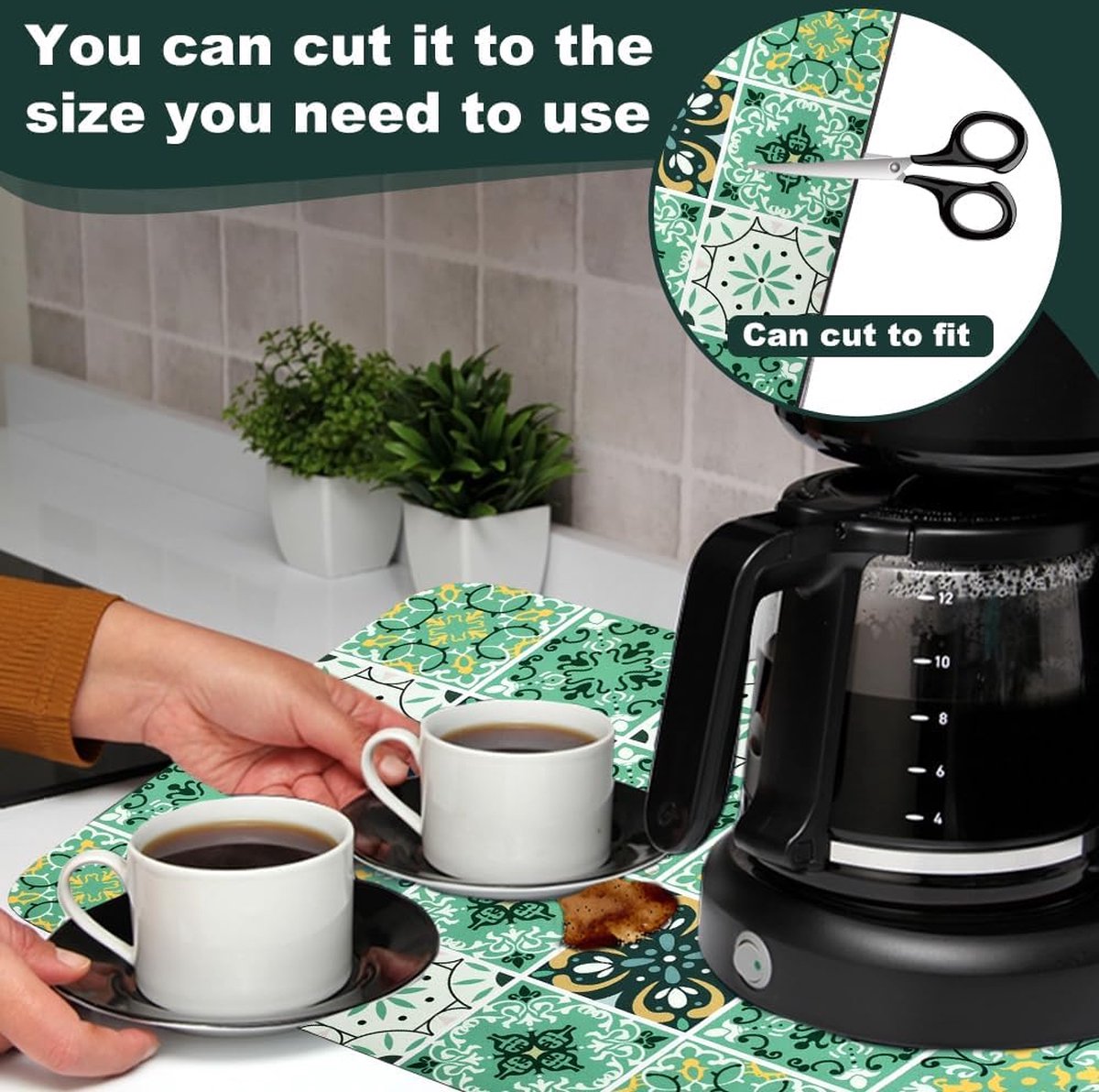 Coffee machine drip mat, absorbent drying mat, 40x50cm coffee machine mat base, absorbent draining mat, dish drying mat for kitchen, bathroom, countertop