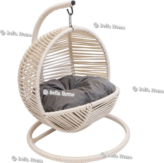 Bella Home Simba - Mini Hanging Chair - Cat - Dog - Cream - Grey cushion