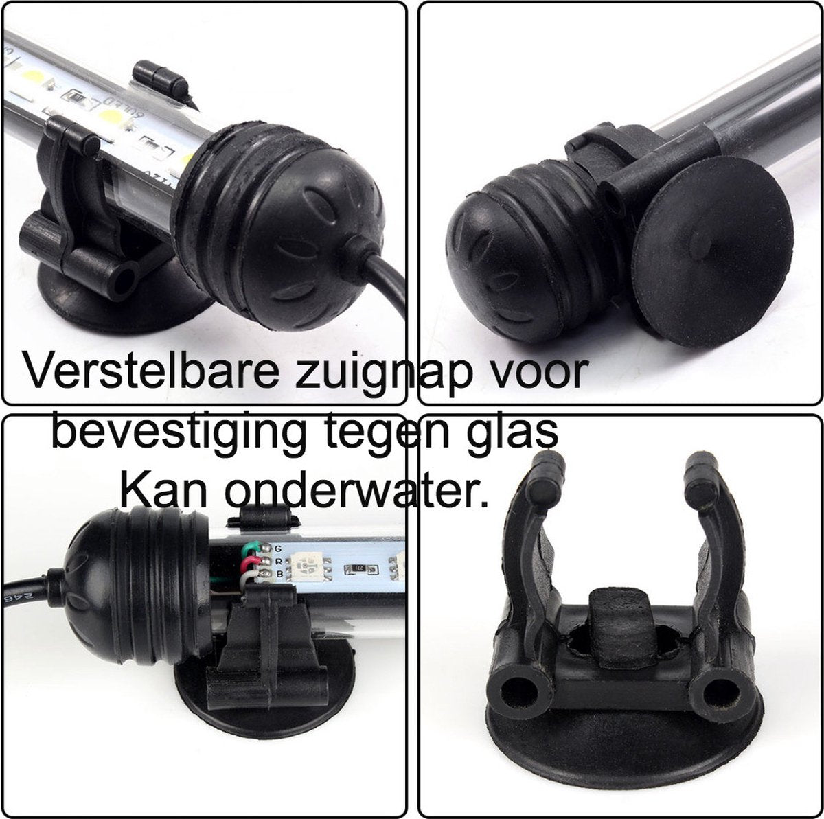 Aquarium RGB-verlichting – 9 leds – 19 cm – met mogelijkheid voor luchtbellen – Wordt geleverd zonder luchtpomp. 4 jaar garantie.