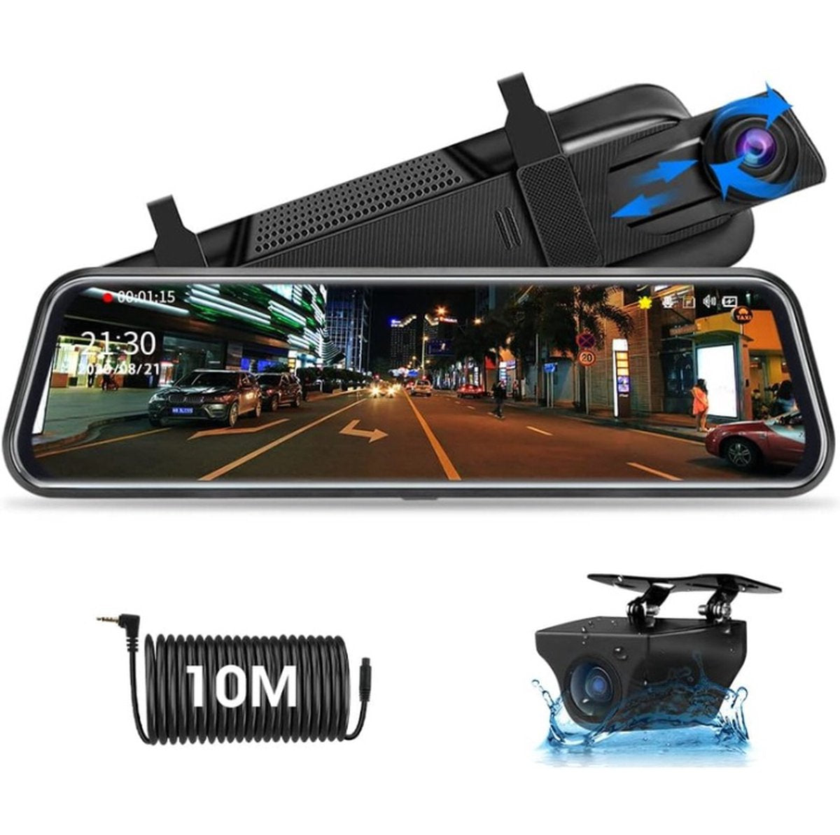 Dashcam - Beveiliging - Universele Pasvorm - Met Achteruitkijkfunctie - Scherm - Autocamera