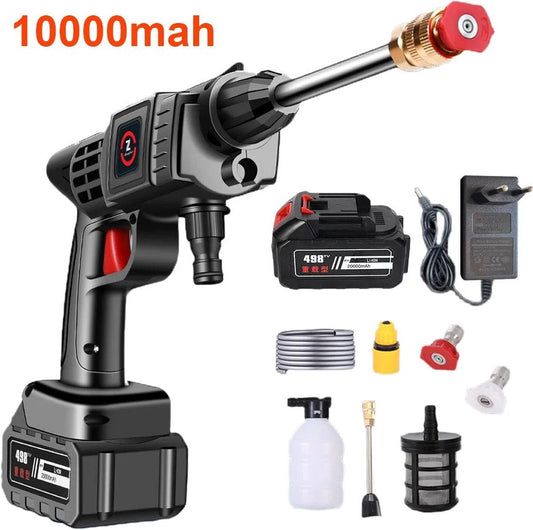 Elektrische hogedrukreiniger - 200W - Draadloos - 10000Mah batterij - Hogedrukreinigers - Terrasreiniger - 21V Accu - Auto Wassen - Water - Met hogedrukreinigeraccessoires - Reinigingsmachine