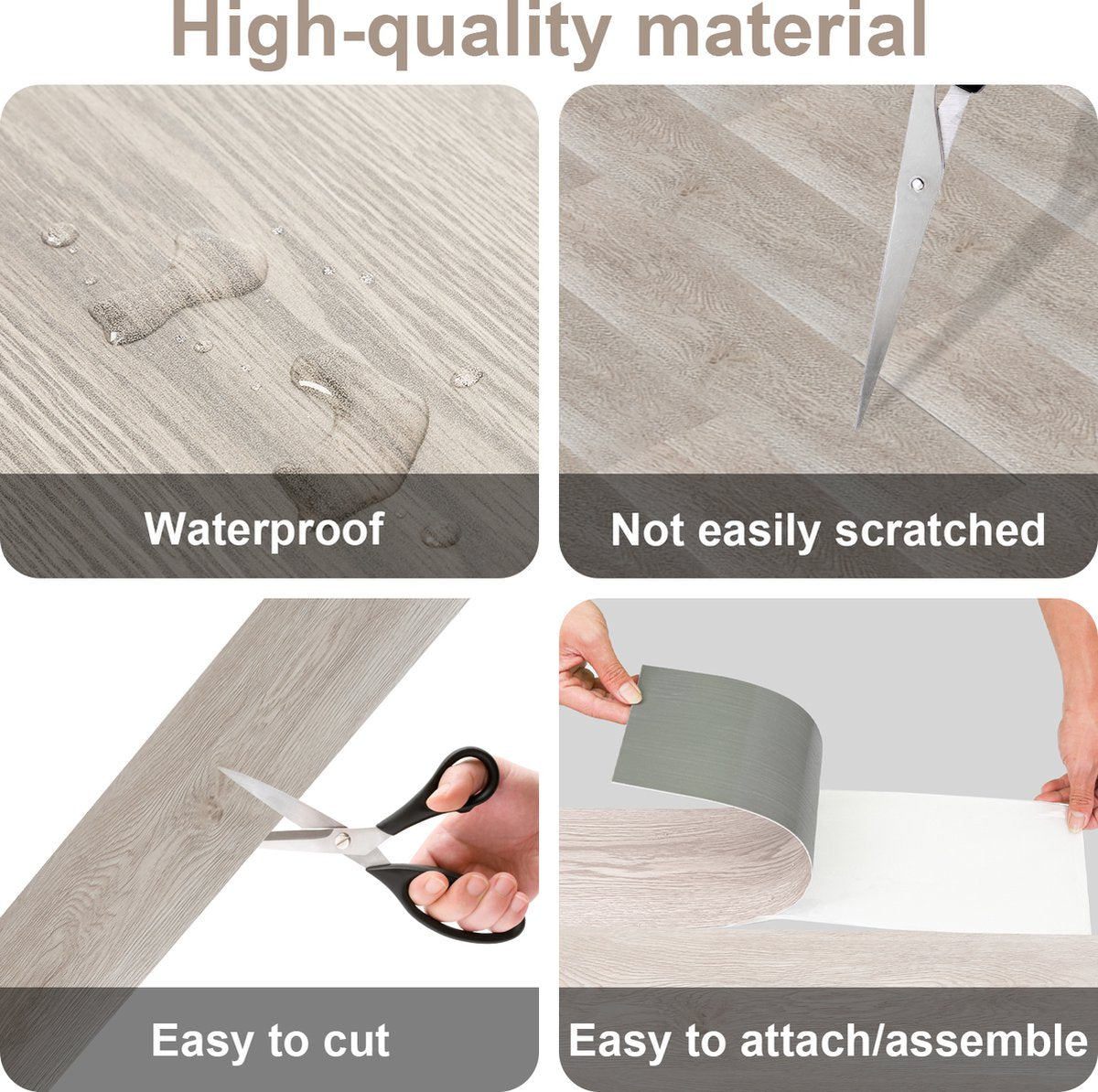 PVC self-adhesive laminate - 42 pieces - 5.85 m² - PVC flooring - PVC floors - vinyl flooring - vinyl floors - Natural - 91.5 x 15.2 cm x 1.5 mm - thickness 1.5 mm - White oak