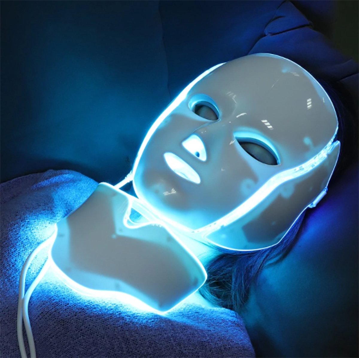 LED Face Maker - 7 Colors - Face Mask - Light Therapy - Mask for Face - Against Acne, Dry Skin & Wrinkles - White