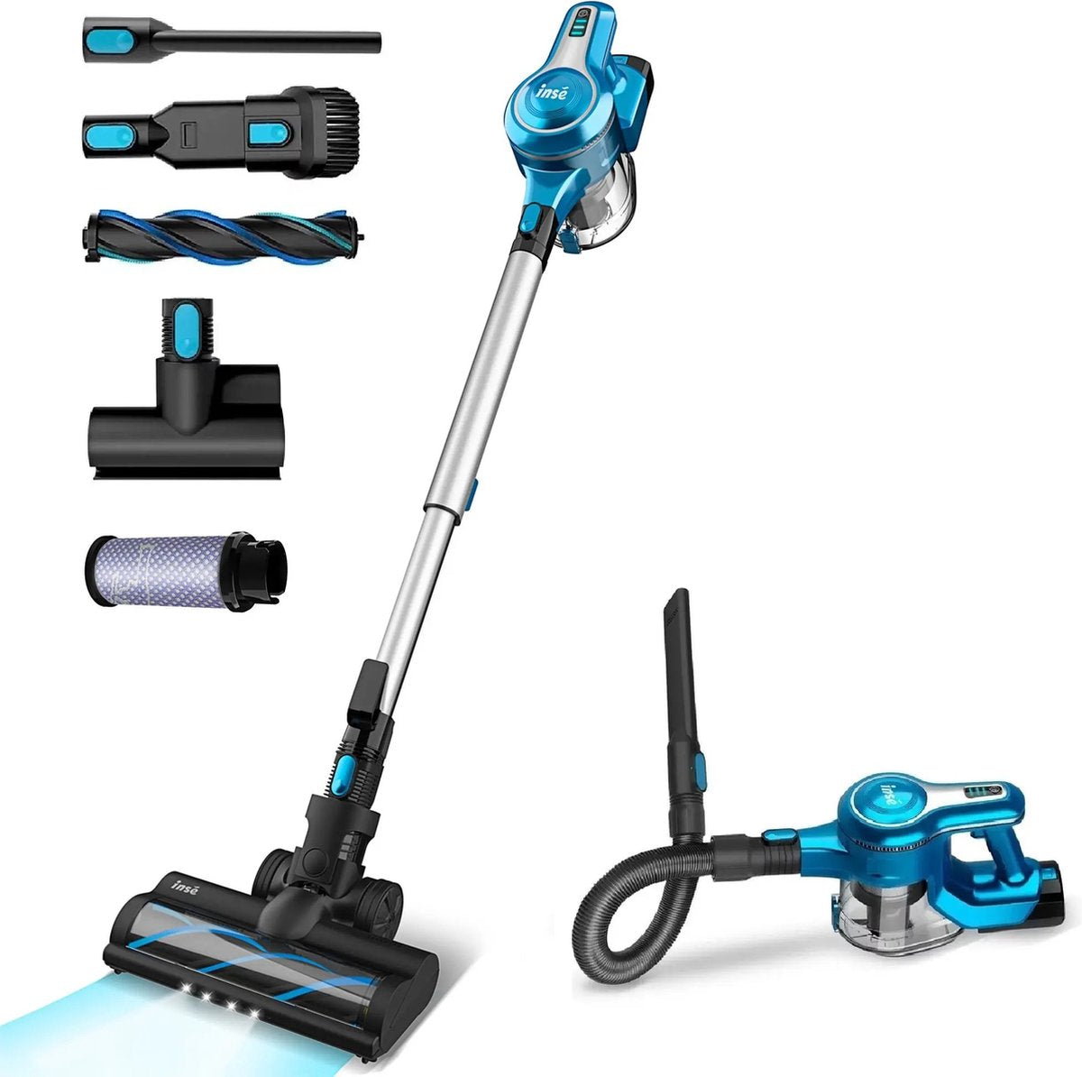 Handstofzuiger met steel - Draadloze steelstofzuiger - Handheld Vacuum Cleaner - Afneembare kruimelzuiger - Kruimeldief - 220 volt - 250W