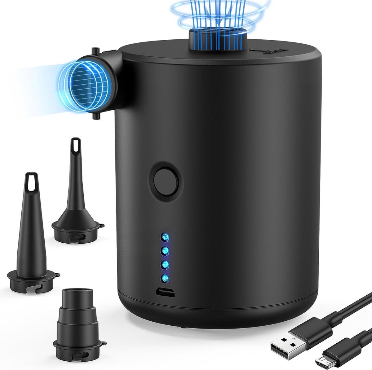 Electric Air Pump - portable cordless pump, small electric compressor, electric pump, mini USB electric air pump with 4000 mAh rechargeable, for swimming pool, camping, air mattress, swim ring, inflatable boat
