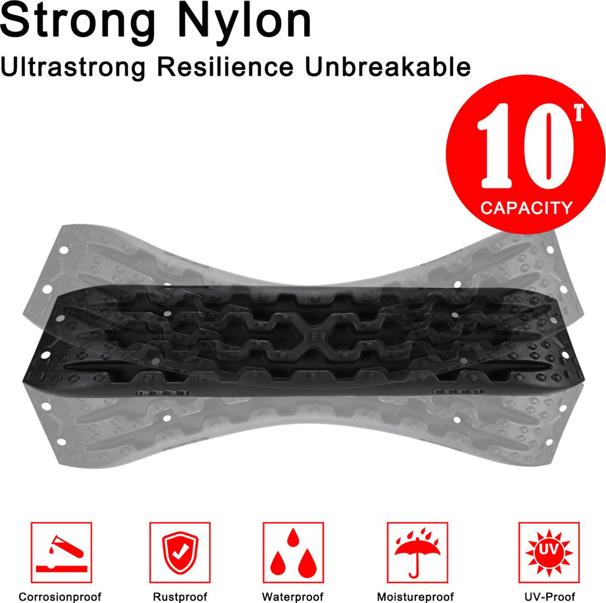 2 Pieces of Sand Plates, Off-Road, Traction Mat, Plastic, Starting Aid, Recovery Board, Tracks with Storage Bag and Installation Tool, for Off-Road Vehicles, Campers, Trucks