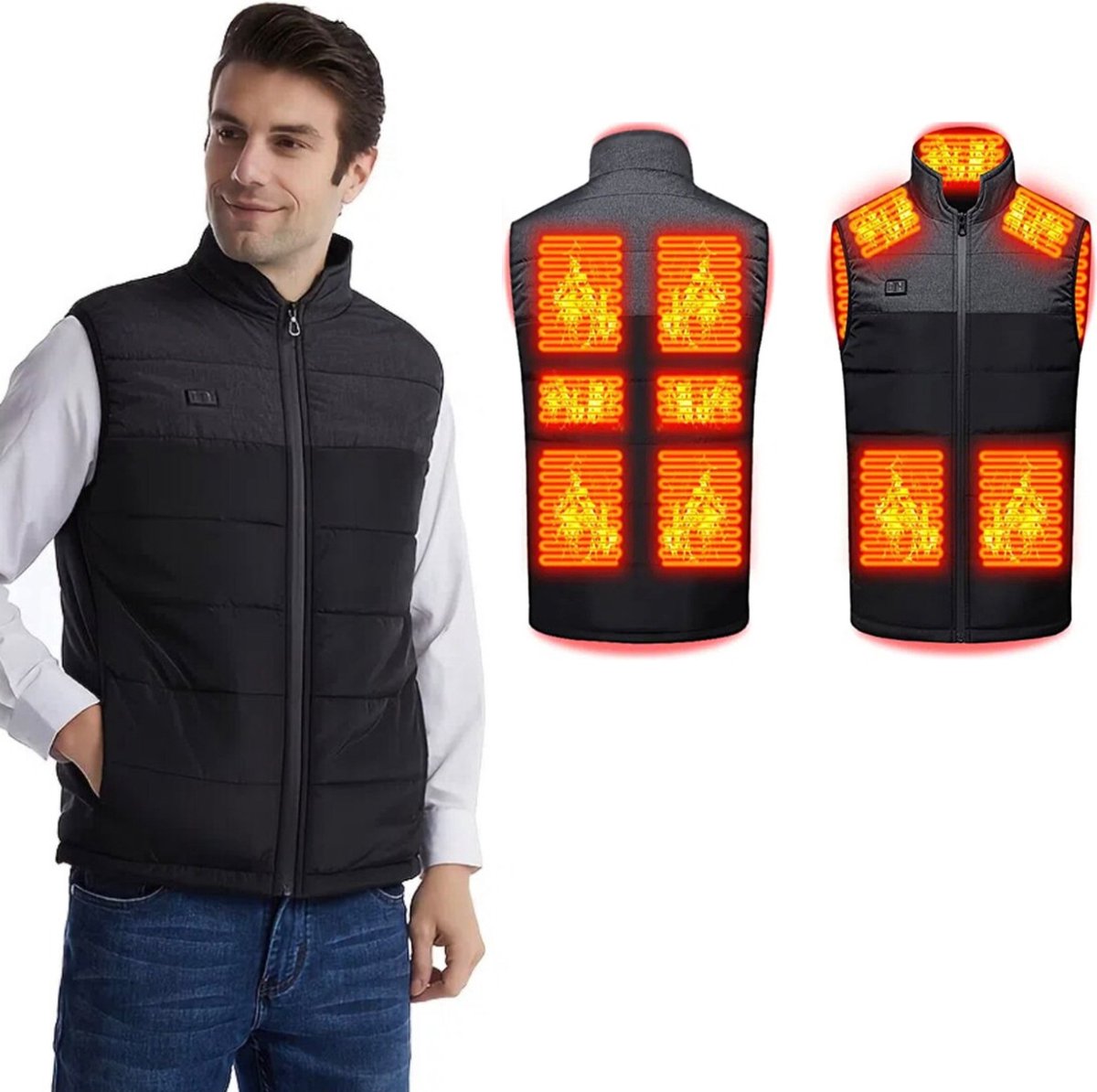 Xerolax Verwarmde Bodywarmer - Heated Vest - Elektrische Bodywarmer - Jas - Winter - Oplaadbaar - Unisex - Maat XS - Grijs