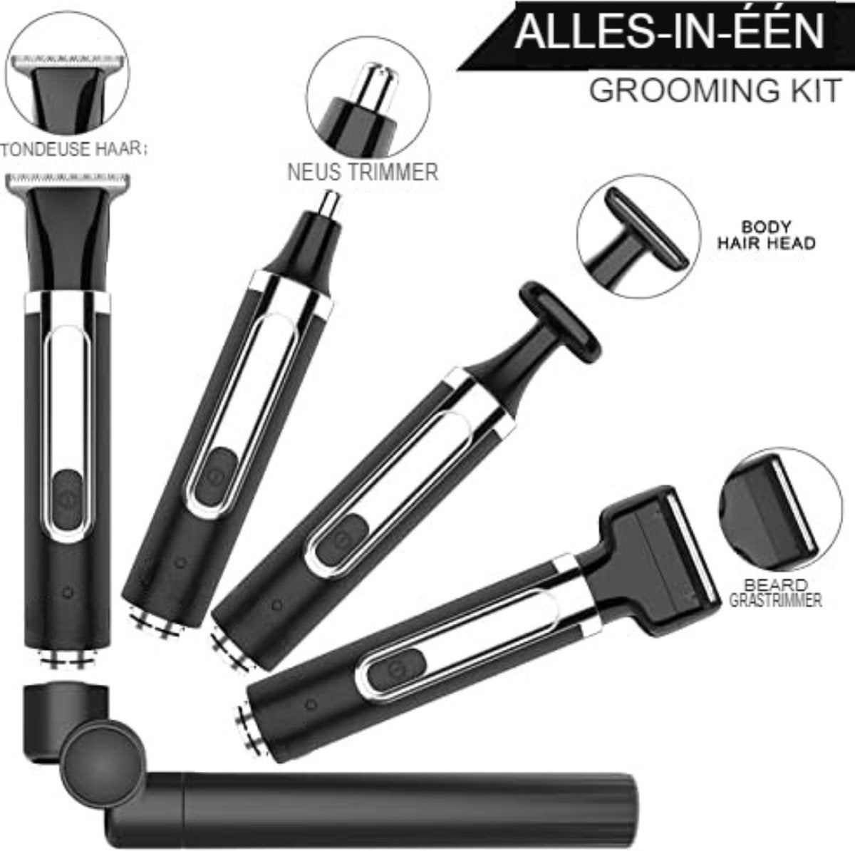 Bodygroomer Mannen - Body trimmer Heren - Body Shaver Mannen - Lichaam Groomer - Draadloze tondeuse met verstelbare verlenging, waterdicht - Zwart