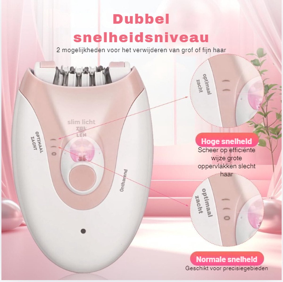Gezichtsepilator - Draadloos - Elektrisch - Damesgezichtsscheerapparaat - Met LED-licht - Gladde Mini-Epilator - Voor Arm/Been - Zacht Gezichtshaarverwijderingsapparaat