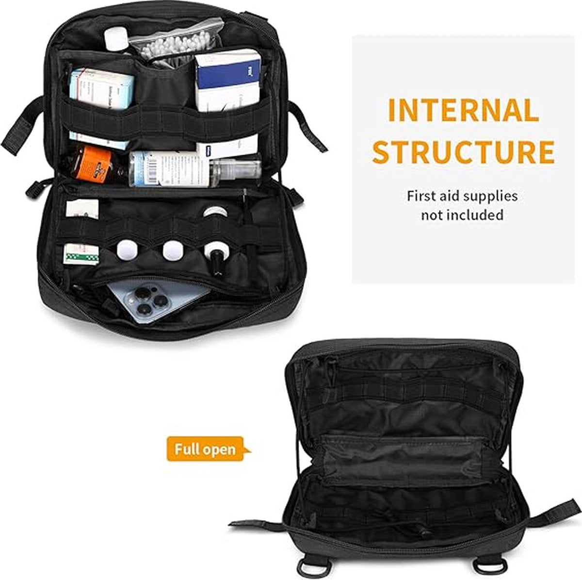 Tactische Molle Pouch Emergency Survival Gear Bag Rugzak Attachment Medische Pocket Voor Militaire Camping Outdoor Reizen Wandelen Camping Ehbo Tool Kit