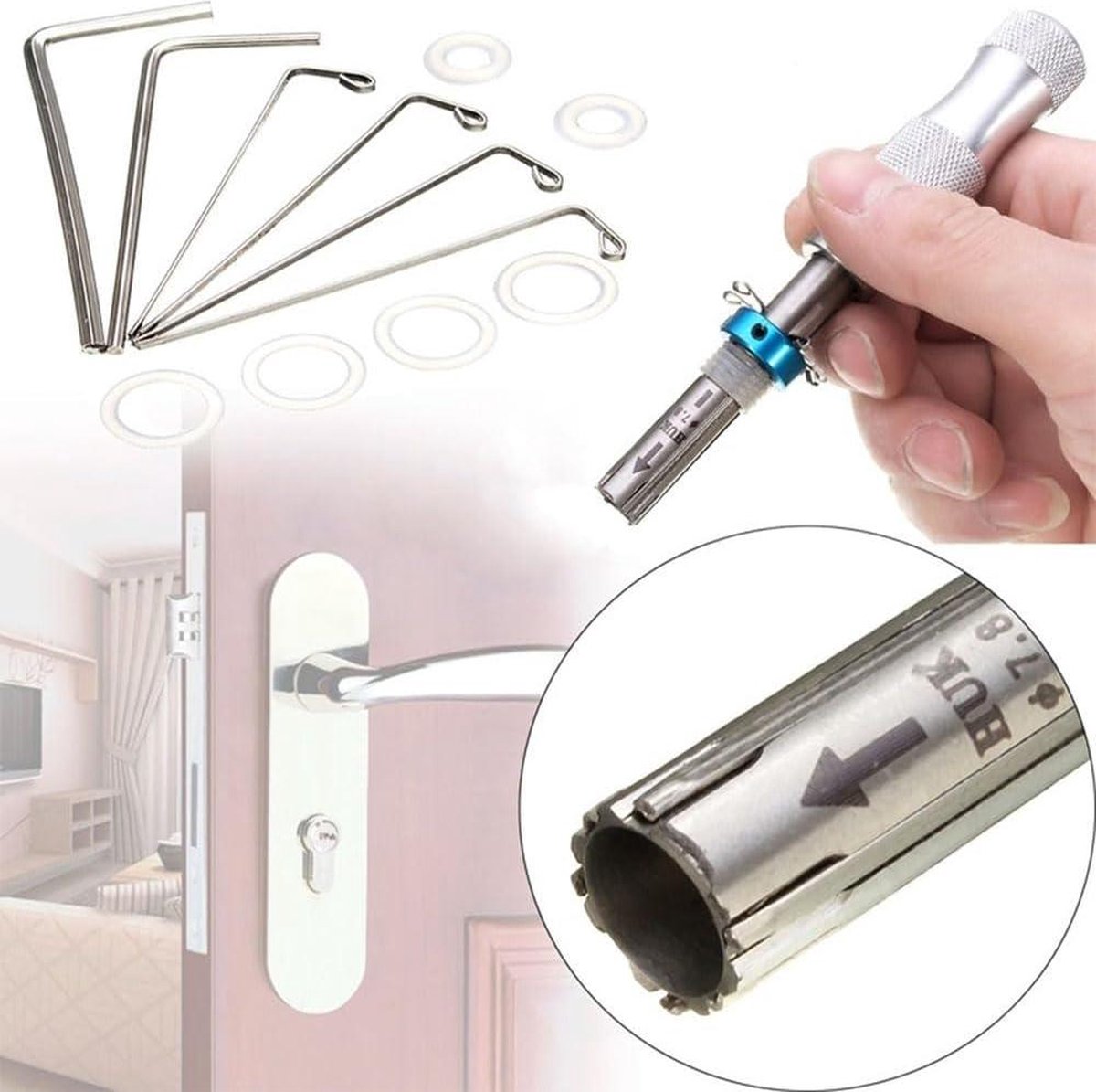 Lockpick set Buisvormige Slotopener Set 7 Pinnen Verstelbaar Buisvormig Slotopener Gereedschap 7.00MM 7.5MM 7.8MM Lockpick set