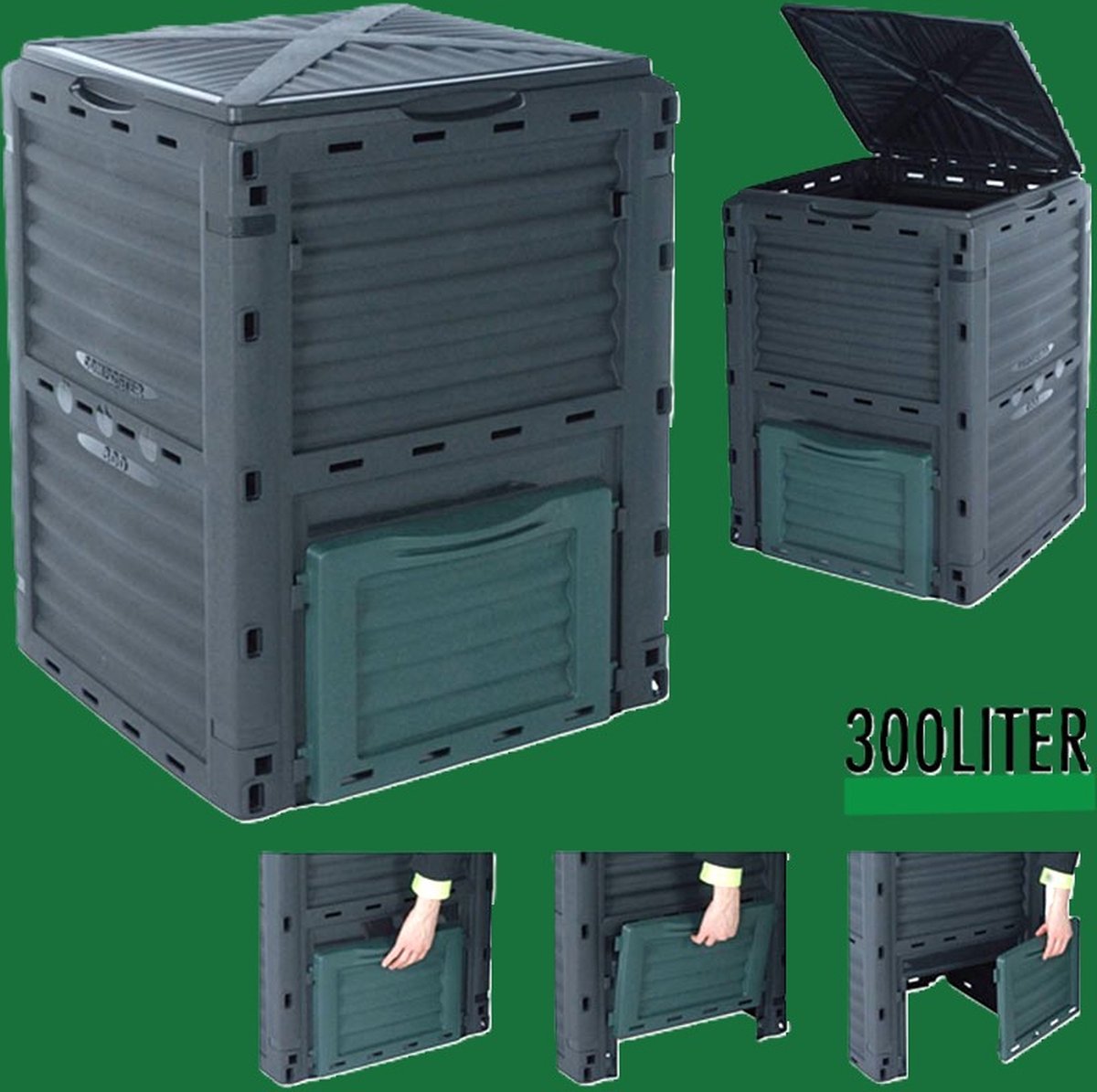 Compostvat - 300L - vierkant model - 61x61x83 cm