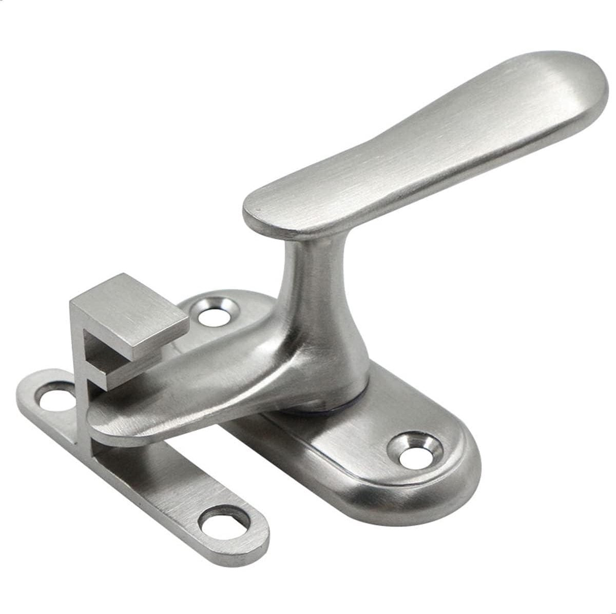 Door latch rotating handle stainless steel look - high and low pin locking - anti-theft protection - suitable for most doors - silver - 1 piece door handle latch
