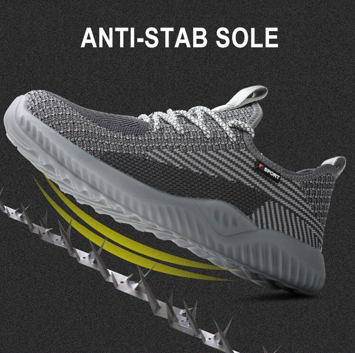 Safety shoes - 38 - S1P - Safety footwear - Women / Men - Work shoes for odd jobs - Shoes for work - Sneakers - Protective shoes - Anti-impact - Puncture-resistant sole - Anti-slip - Steel toe cap - Protective sole
