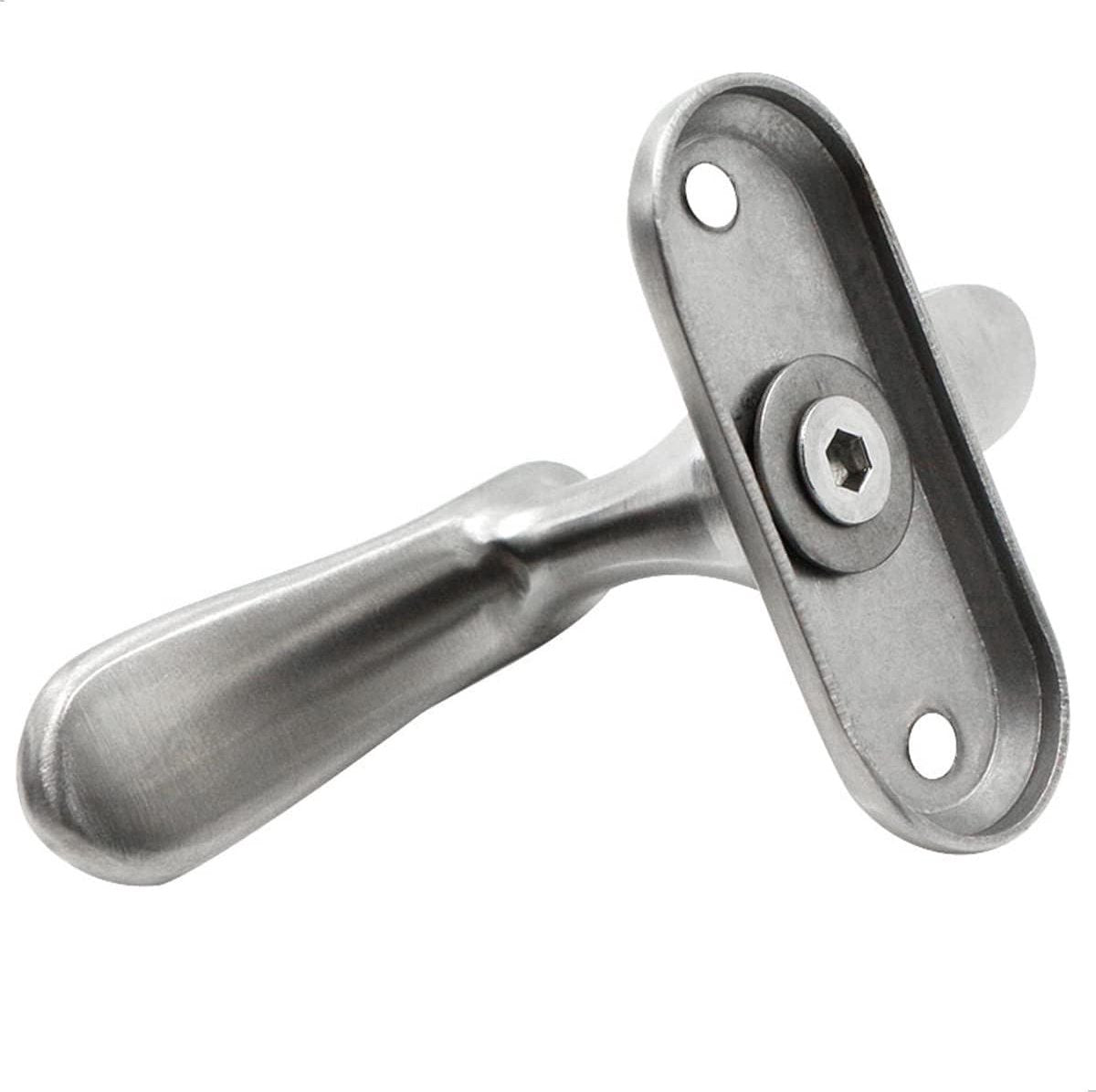 Door latch rotating handle stainless steel look - high and low pin locking - anti-theft protection - suitable for most doors - silver - 1 piece door handle latch