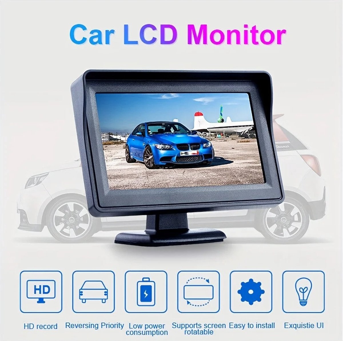 Achteruitrijcamera - Nachtzicht achteruitrijcamera - Achteruitrijcamera voor auto, camper, caravan, vrachtwagen - Waterdicht - Complete set