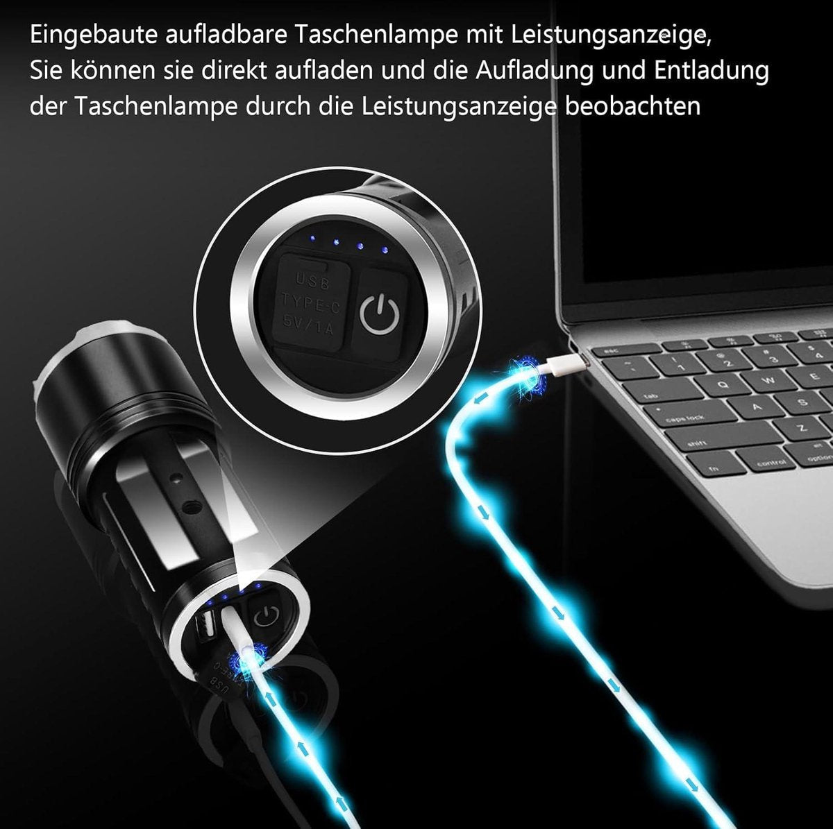 200000 Lumen Oplaadbare LED Zaklamp - Super Helder - Tactische Zaklamp - 3 Verlichtingsmodi - 10800 mAh Oplaadbare Batterij