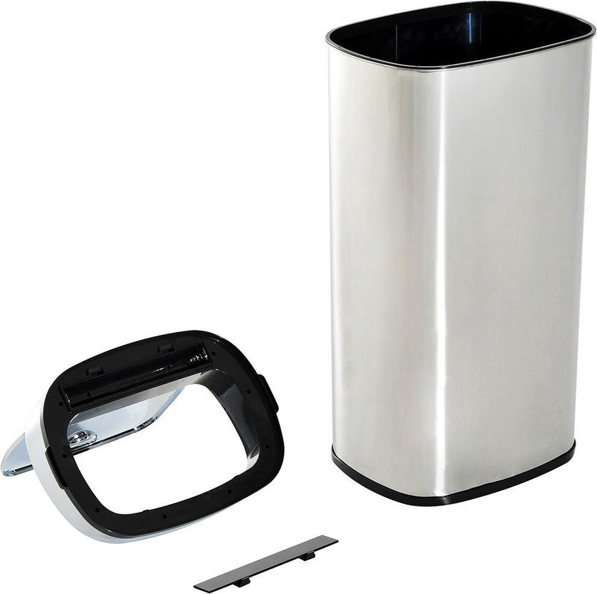 Prullenbak 50 liter - Prullenbak met sensor - Prullenbak - Afvalbak - 68 L - RVS - Zilver