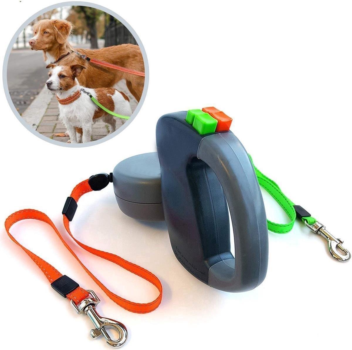 Dual Dog Leash For Two Dogs - Grey - Up to 22 kg (per dog) - 300 cm