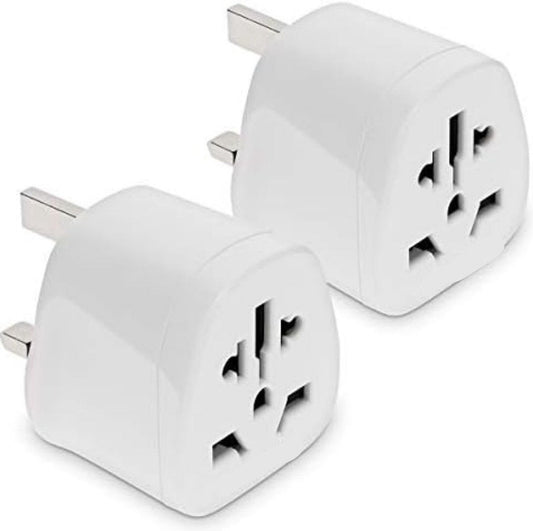 Travel Plug Type G - Travel Plug UK - World Travel Adapter Type G - White 2 Pieces