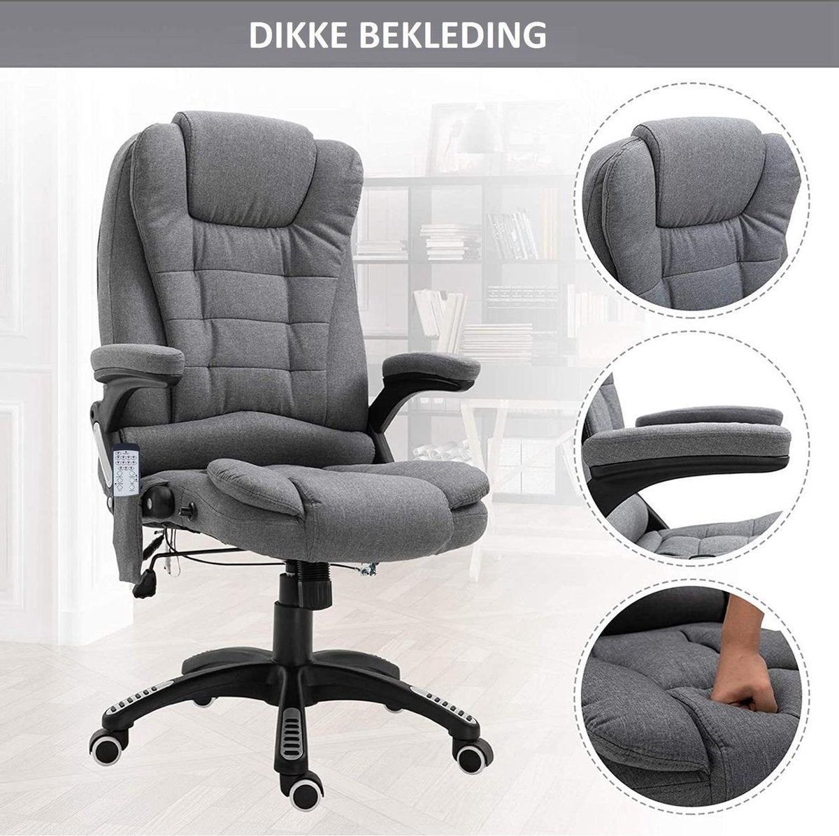 Office chair - Ergonomic office chair - Executive chair - Massage chair - Office chairs for adults - Grey