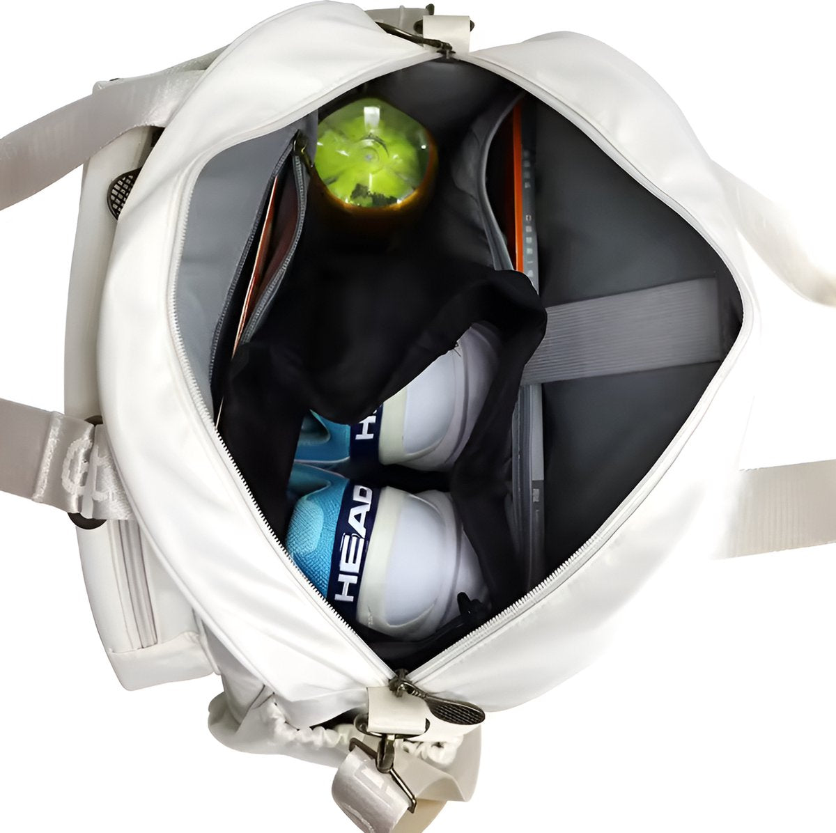 E-Shop4u - Tennis Bag - Tennis Bag - Tennis - Badminton - Sports Bag - Sport - Racket - Rackets - Bag - Shoulder Bag - Men - Women - Black - White - 40x40x16cm - 800g - Polyester - Composite Fabric - Free Shipping - Returns - 30 Days
