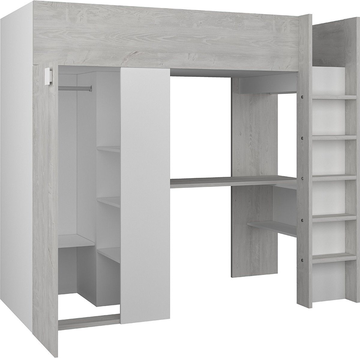 Trasman - bed Beau & kast - 90x200 - Wit