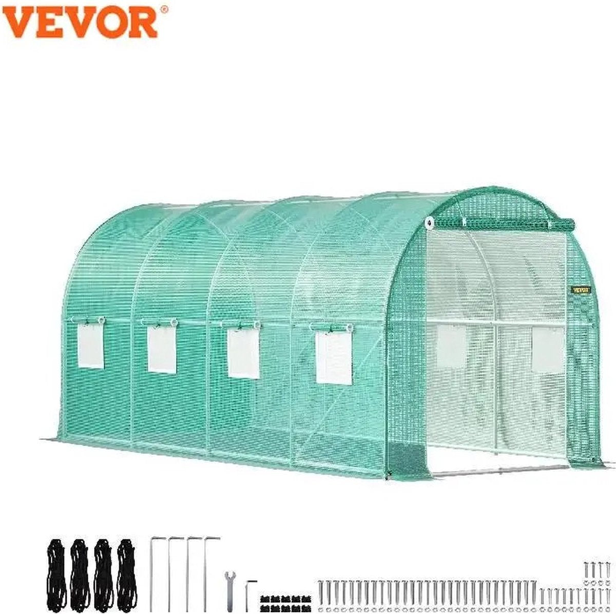 RM Store® - Walk In Kas - Tuin Kas - Tunnel Kas - Gegalvaniseerd Frame - Waterdichte Hoes - Gaasvensters - Winterbestendig - Regenbestendig - UV-bestendig - 3 x 2 x 2 M.