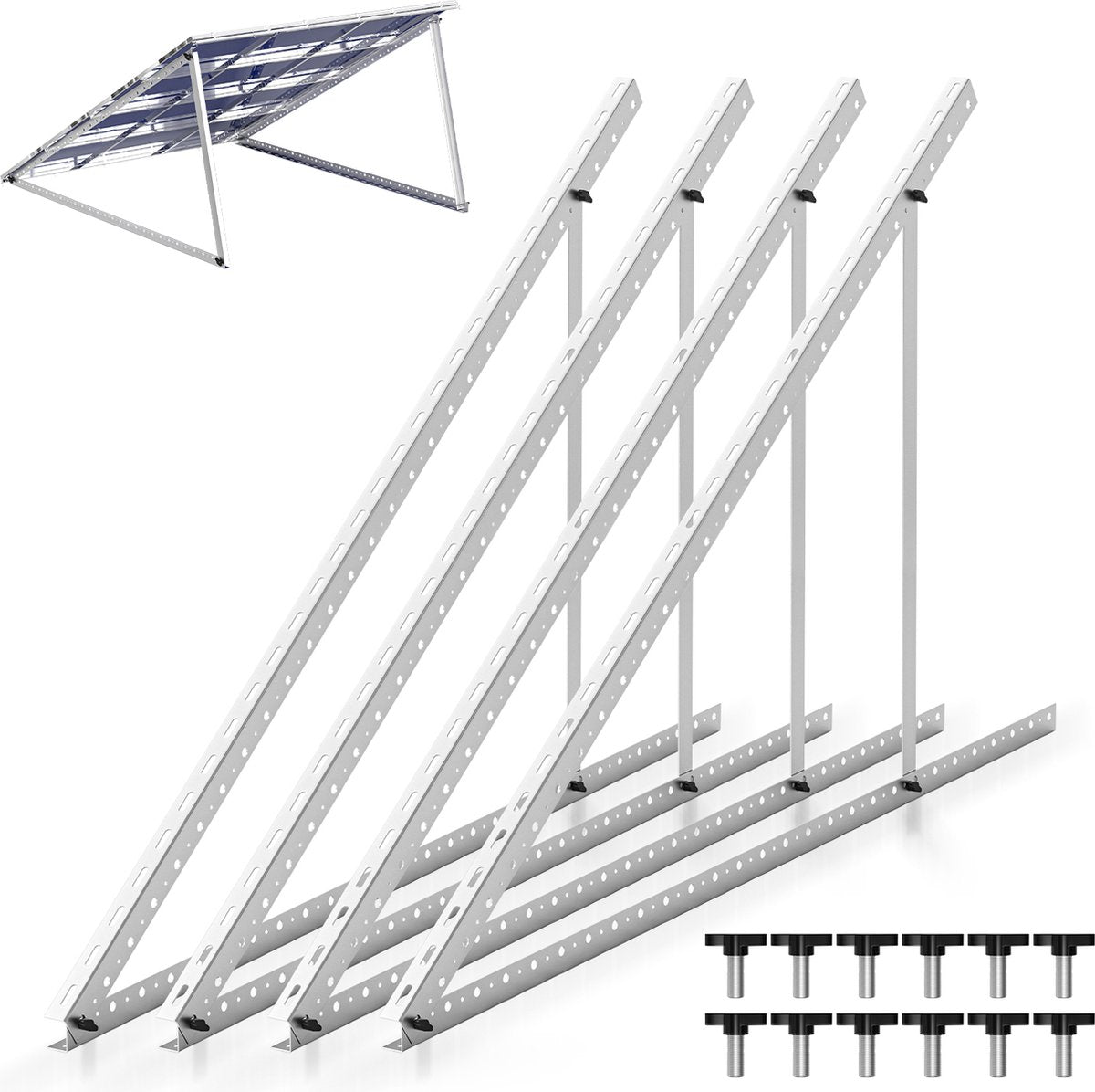 Beugel voor zonnepaneelverhoging tot 104 cm plat dak PV-zonnepaneel 4 stuks