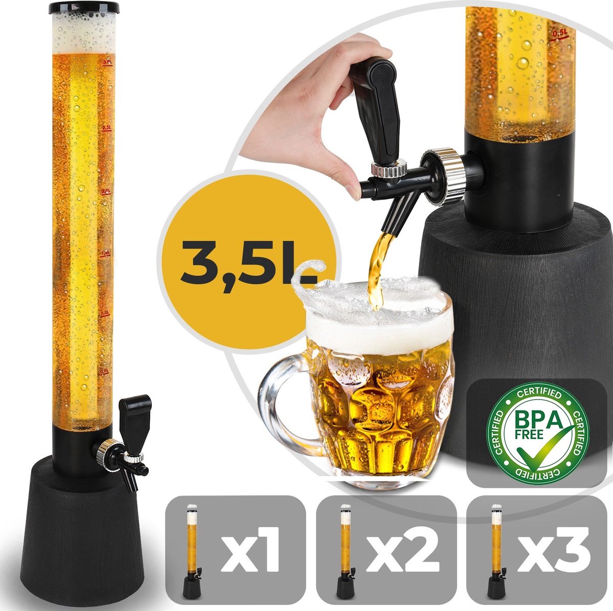 Biertoren - set van 2 - biertap - feesttopper