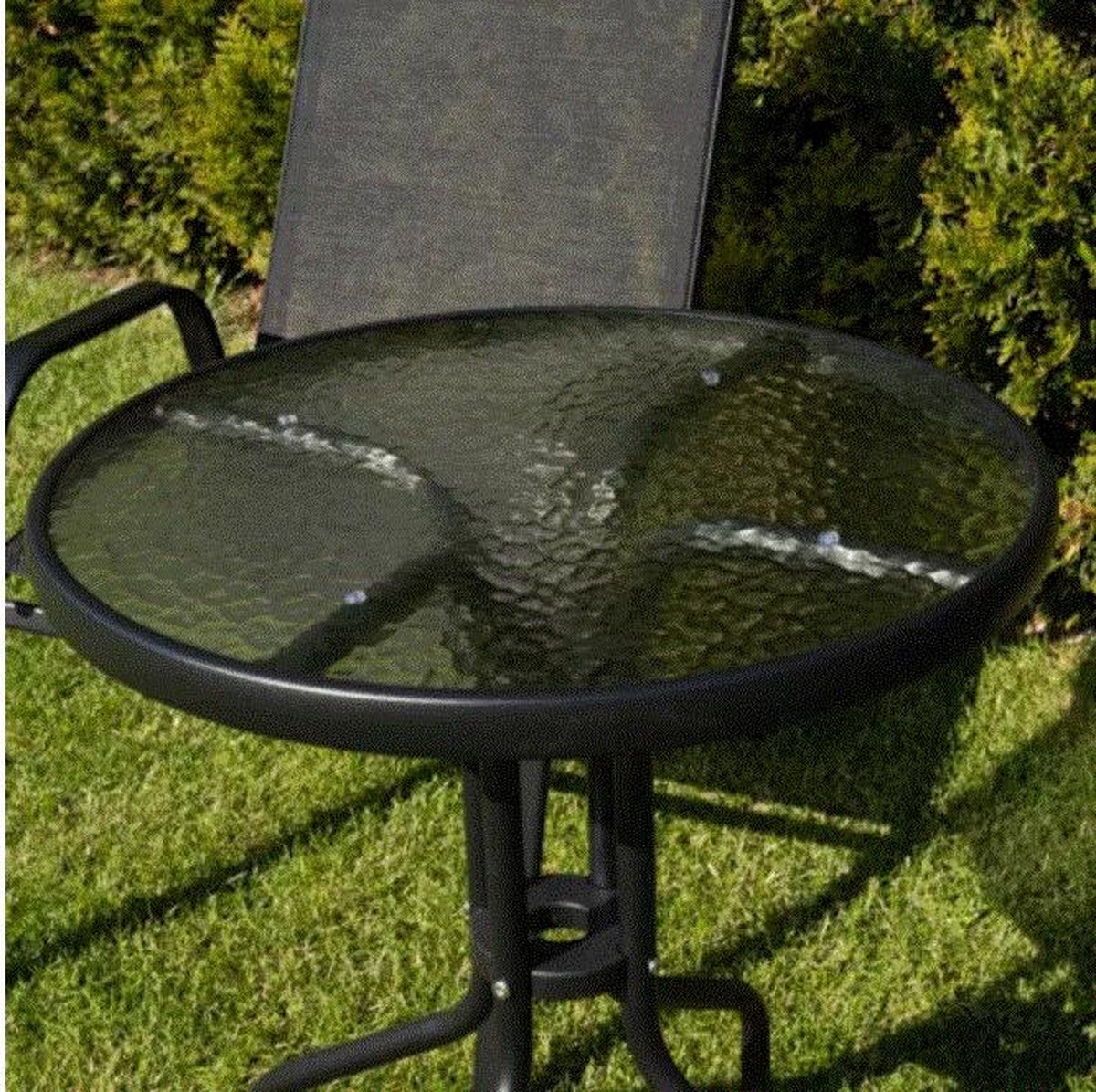 Bistroset - Tuinset - Balkonset - Tuinset 2 personen - Zwart - 3-delig - Tuintafel en 2 stoelen - 2 personen - Gecoat staal - Onderhoudsvrij staal - Patio tuinset - Kleine tuinset - Balcony set - Lounge set
