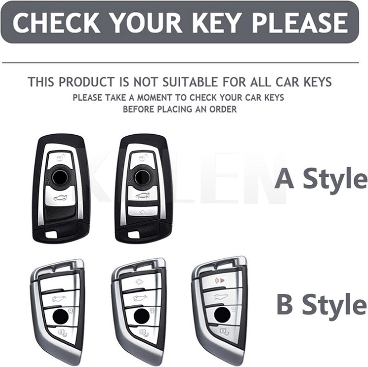 BMW Sleutel Hoes Wit Fiber ABS Behuizing - Puntig [Voor BMW 1 3 5 7 Serie 320i 530i 550i F20 F21 F30 F31 F25 F01 F02 F07 F10 X1 X3 X4 X5 X6] - Type B