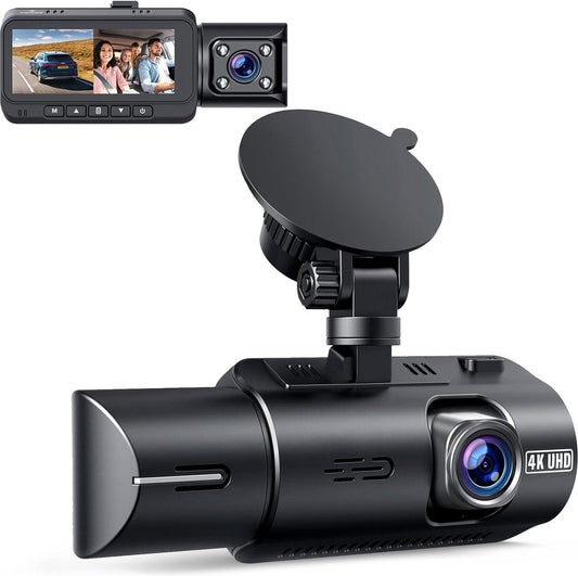 Dashcam - Dashcam Voor Auto - Dashcam Voor Auto Voor En Achter - 4K - Infrarood Nachtzicht