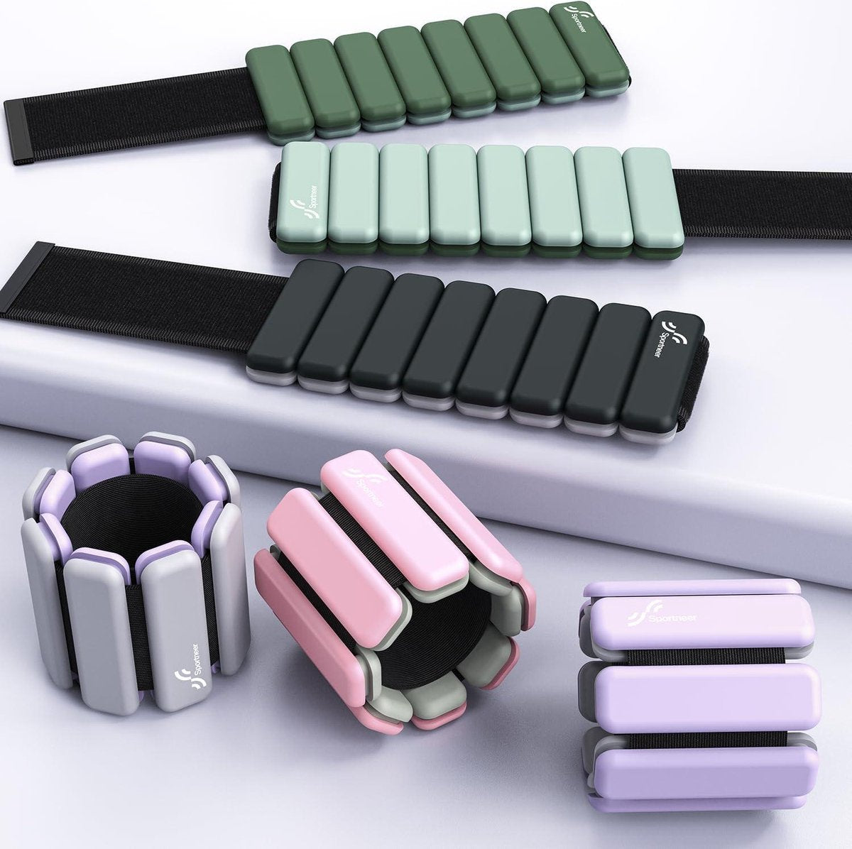 Portable gewichtsmanchetten - 1 kg en 1,5 kg - voor dames en heren, enkelgewichtset voor yoga dans aerobic hardlopen wandelen roze Weight cuffs