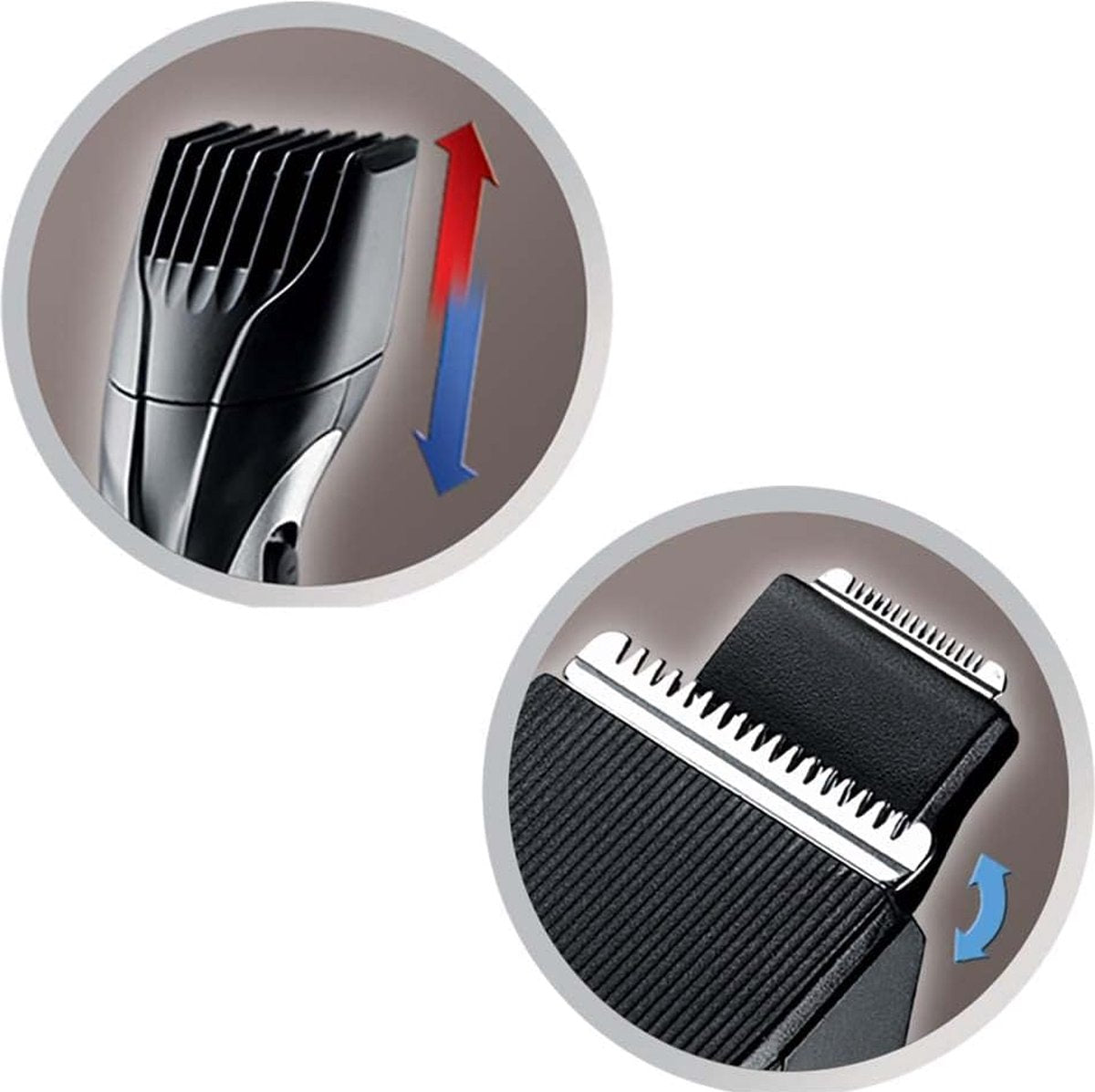 Beard trimmer (11 length settings 0.4 mm - 18 mm, Cordless And Corded, Lifetime Sharp Blades)