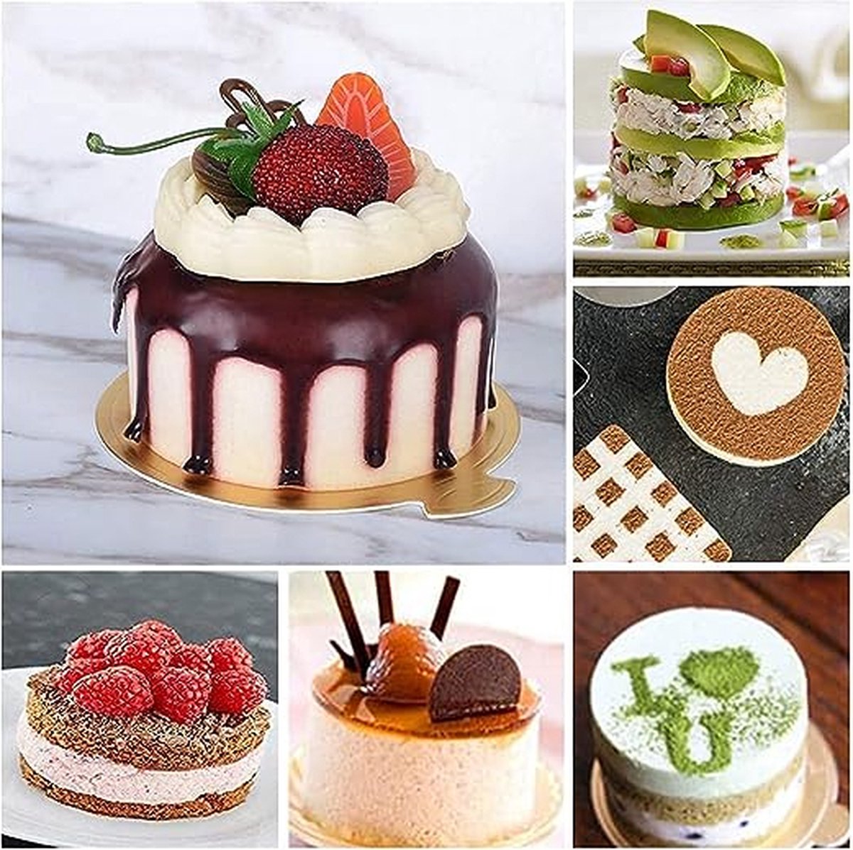 Dessertringen - Bakringen - Met Stamper - 8 cm (Rond) - 12 stuks - Taartring - Bakringen - Moussevormen - Roestvrij Staal