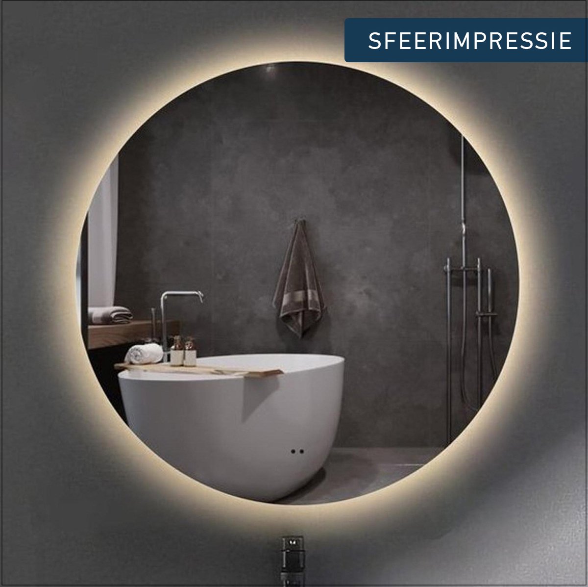 FugaFlow Caria spiegel – Badkamerspiegel - Met verlichting en verwarming - 120 cm - 3000 K