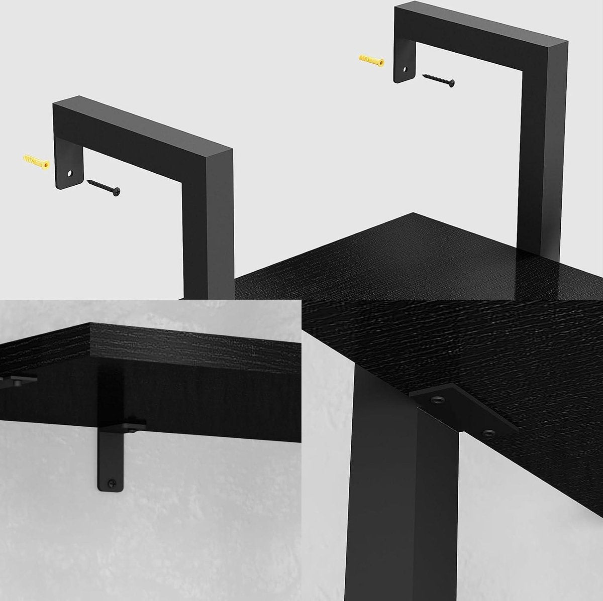 Ladderrek Boekenkast met 5 Niveaus Opbergkast - Industrieel Zwevend Wandrek - Woonkamer Keuken Kantoor - 40 x 30 x 178 cm Zwart HBC015B badkamerplank hout