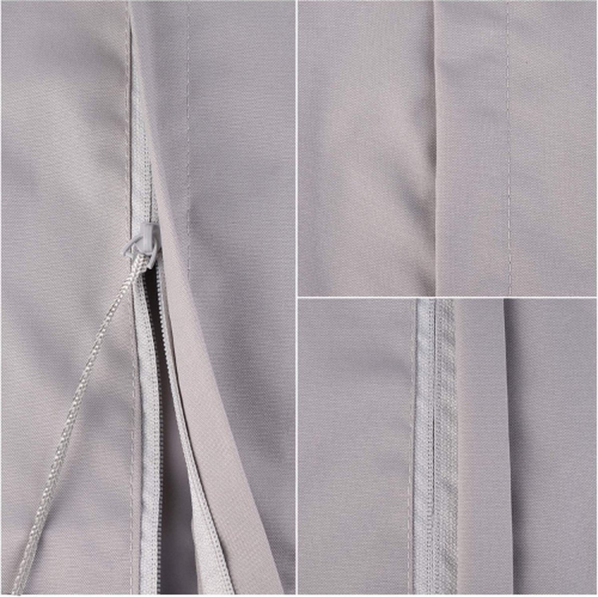Weersbestendige parasolhoes - 260x65cm hoes voor parasol - Waterafstotend - Grijs