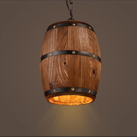 YWXLight Vintage vat kroonluchter creatieve houten wijnvat verlichting gepersonaliseerde Cafe Bar lamp